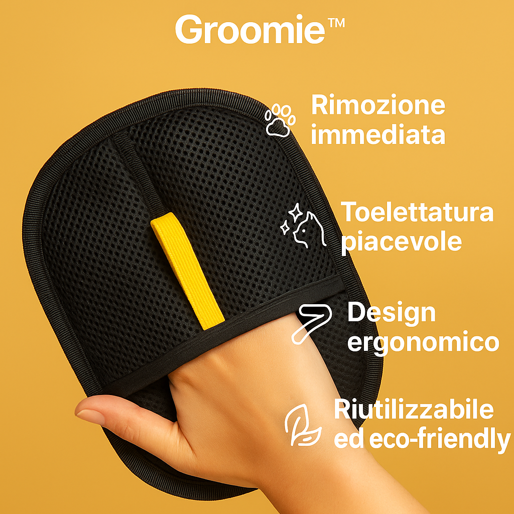 Groomie™ – Coppia Guanto rimuovi peli per animali domestici